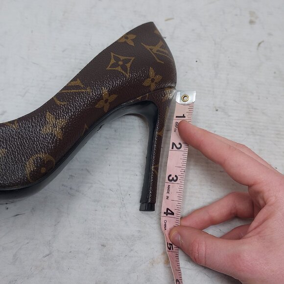 Louis Vuitton Brown Black Monogram Heel Shoe - Picture 6 of 13